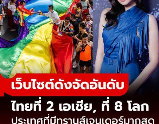 จำนวนประชากรทรานส์เจนเดอร์ทั่วโลก: ไทยรั้งอันดับ 2 เอเชีย, อันดับ 8 ของโลก